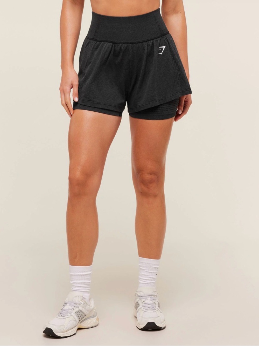 Gym shark dark grey skirt with shorts